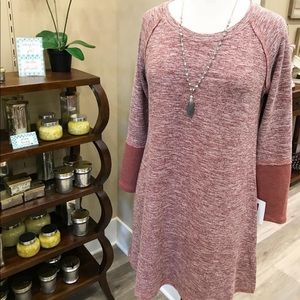 *NWOT* Maroon, thin sweater dress 3/4 sleeves